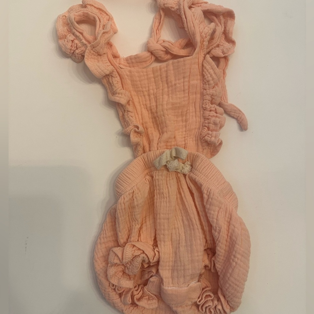 Alex + Nova Peach Ruffled Baby Romper 6 months